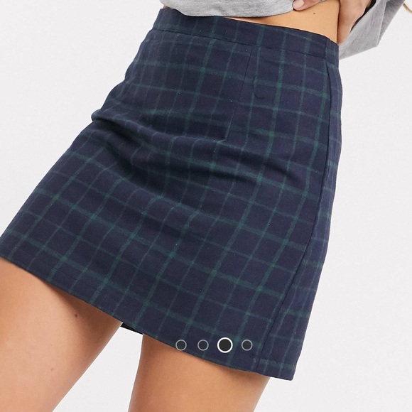 Heartbreak navy and green plaid skirt - Picture 7 of 7
